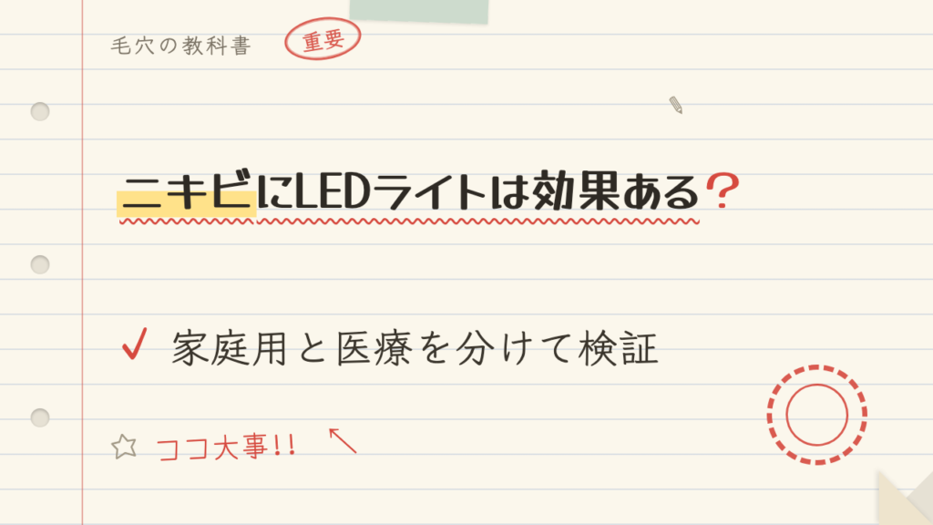 ニキビにLEDライトは効果ある?家庭用と医療を分けて検証