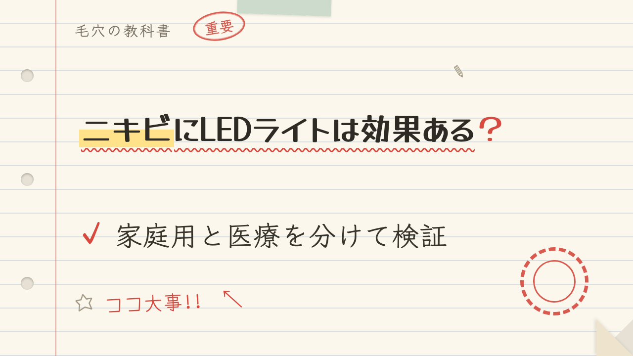 ニキビにLEDライトは効果ある?家庭用と医療を分けて検証