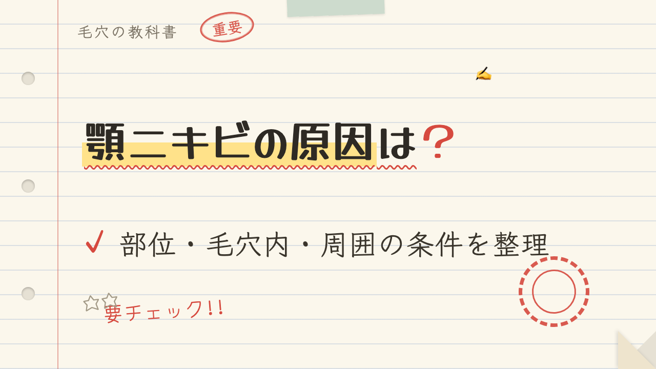 顎ニキビの原因は?部位・毛穴内・周囲の条件を整理