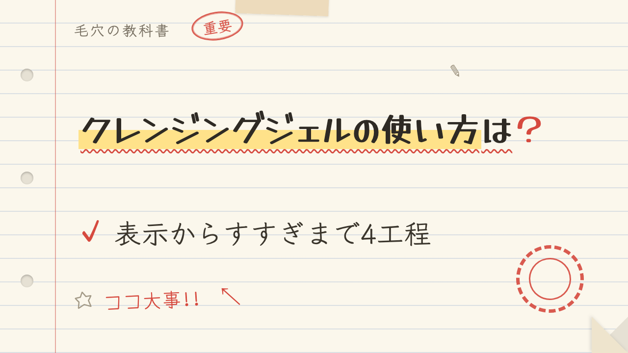 クレンジングジェルの使い方は?表示からすすぎまで4工程