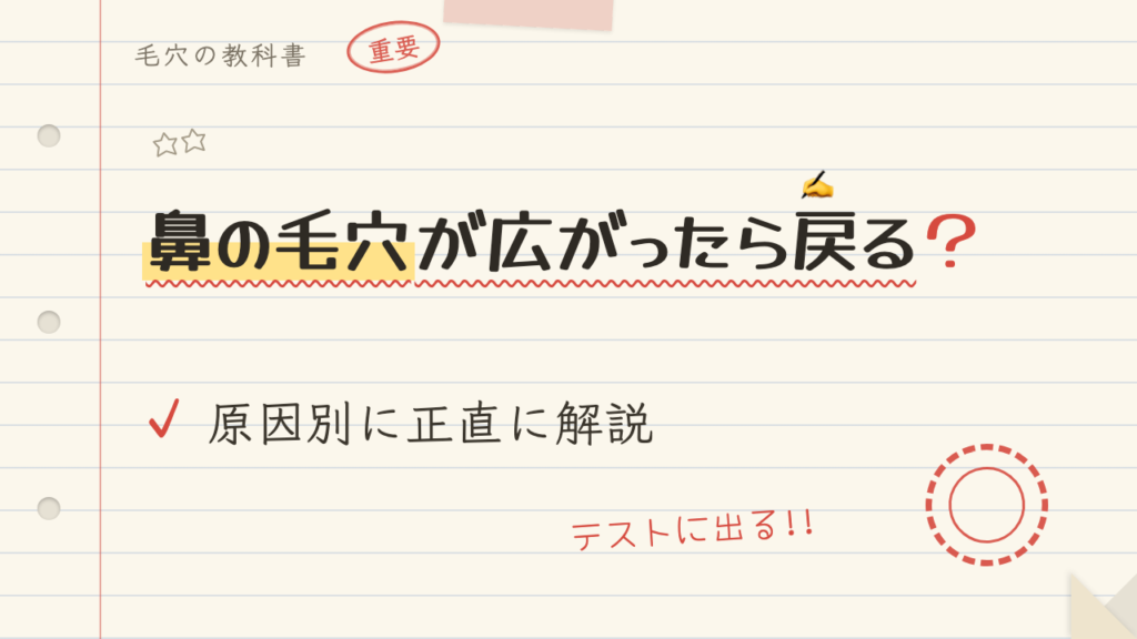 鼻の毛穴が広がったら戻る?原因別に正直に解説
