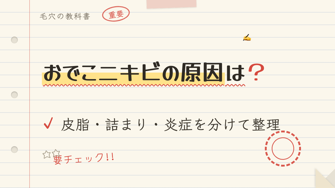 おでこニキビの原因は?皮脂・詰まり・炎症を分けて整理